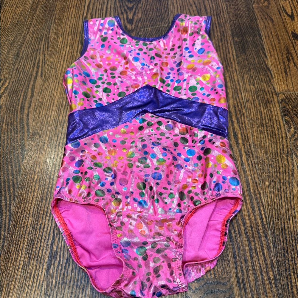 Size 8-10 TumbleWear Pink and Purple Gymnastics Leotard